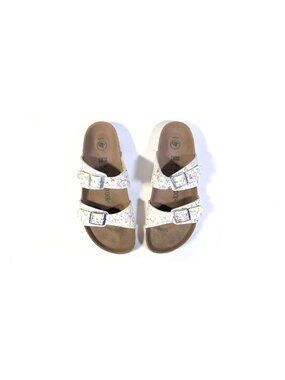 Birkenstock Arizona Sandals Sz 39 Vegan Floral Print Cork Footbed Adjustable